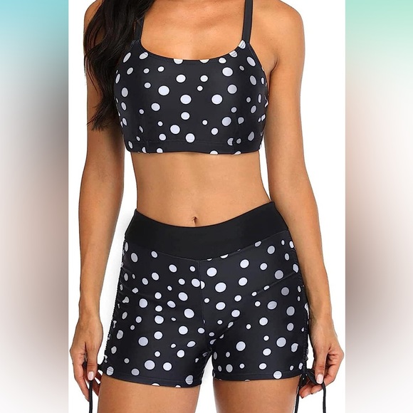 Yonique 3 Piece Womens Tankini Swimsuit. NWT Small - Picture 3 of 9